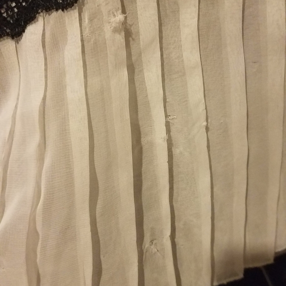 ABS white black sheer blouse top tank size s - Picture 4 of 8